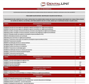 Dental Uni Pre O De Tabela De Plano Odontol Gico Dicas Odonto